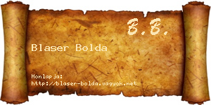 Blaser Bolda névjegykártya